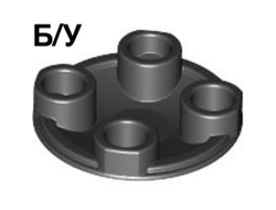 ! Б/У - Plate, Round 2 x 2 with Rounded Bottom (Boat Stud), Black (2654 / 265426 / 4278359 / 4617551) - Б/У