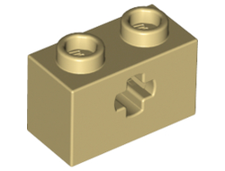 Technic, Brick 1 x 2 with Axle Hole, Tan (32064 / 4158132 / 4233494 / 6219794)