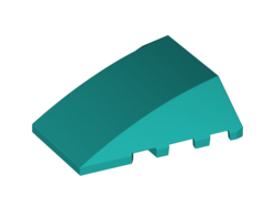 Wedge 4 x 4 Triple Curved No Studs, Dark Turquoise (47753 / 6249429)