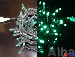 Гирлянда-Нить 10 м, 24В, ЗЕЛЕНЫЙ, IP65 статика, зеленая резина