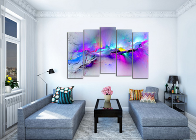 Модульная картина "Красочный разлом"