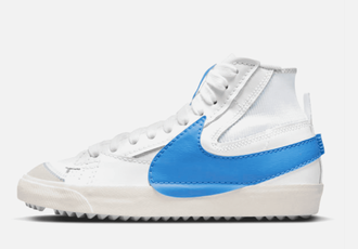 Nike blazers blue and white hot sale