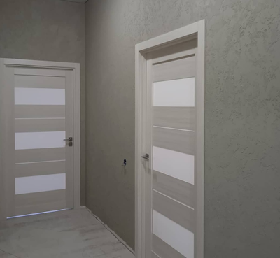 ТУЛЬСКИЕ ДВЕРИ. НЕАПОЛЬ 601. ДУБ ЖЕМЧУЖНЫЙ/ СТЕКЛО LACOBEL БЕЛЫЙ ЛАК