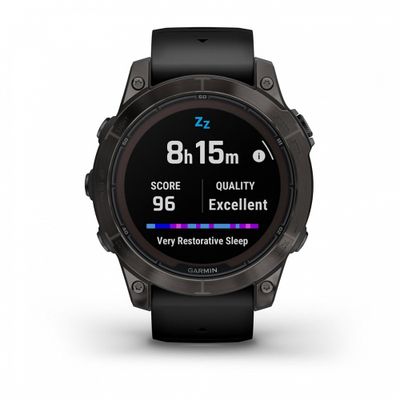 Умные часы Garmin Fenix 7 Pro Sapphire Solar титановый серый DLC с черным ремешком