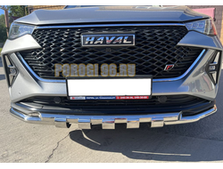 Защита переднего бампера (G) с подгибами d60/60 для Haval F7 2022-2024