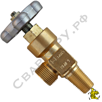 Вентиль газовый мембранный БАМЗ ВБМ-1-06 W19.2 - G3/4 20МПа Ar, He, N2 для малого баллона