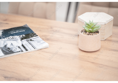 Стол Тринити Лофт 120 25 мм дуб делано светлый / белый матовый