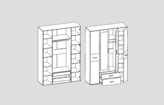 Шкаф 3х и 4х створчатый - Сити 4 (Атлант)