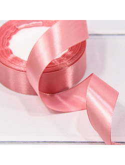 Лента атласная 25мм (75, умеренно-розовая), 22,9м