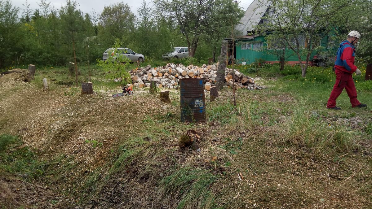 Расчистка дачного участка в Киришском районе Ленинградской области