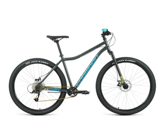 Горный велосипед Forward SPORTING 29 X D (29" 9 ск. рост. 21") 2022, темно-серый/зеленый