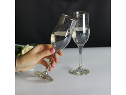 Бокал для шампанского "графит-снег"