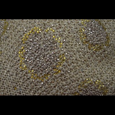 Демисезонный берет вязаный женский Vizio Италия 6607 золото с украшениями