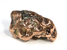 Медь полированная с одной стороны, коллекционный образец, США (38*26*17 мм, вес: 37 г) №23898