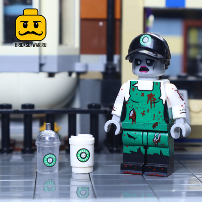 Конструктор фигурка Зомби бариста (официант), совместим с Лего
