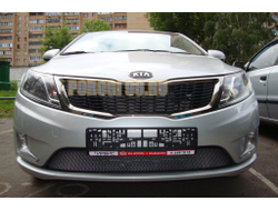 Защита радиатора KIA RIO 2011-2014 (Комфорт, Люкс, Престиж) chrome верх