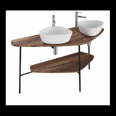 Столешница под 2 раковины Vitra Plural, 160 см, массив, цвет темный дуб, 64043