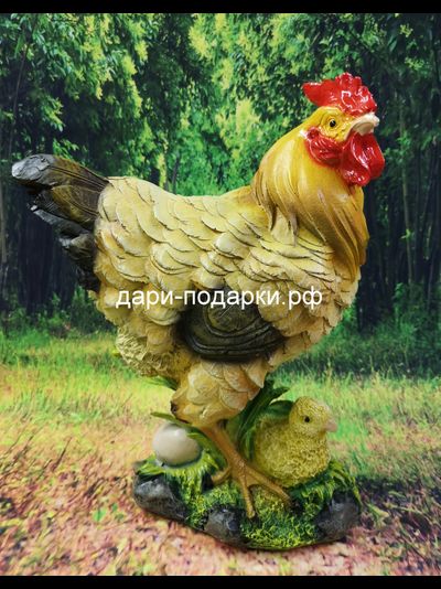 Курочка с цыпленком и яйцом 30*26см  1,1кг   полистоун Россия  1659/012779