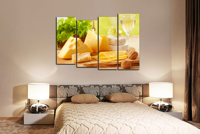 Модульная картина "Сочетание сыров"