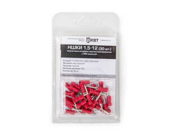 Наконечник кабельный штыревой круглый изолированный НШКИ 1.5-12 (30 шт) с ПВХ изоляцией в мини-упаковке