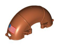 Technic, Panel Car Mudguard Arched 15 x 5 x 7 with United States of America USA Flag Pattern Side B, Dark Orange (4458pb01b 6504968)