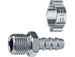 ЗУБР штуцер ?елочка?, 8 мм - 1/4?M, переходник с обжимным хомутом, Профессионал (64924-1/4-08)