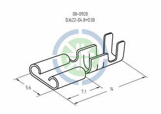 КЛЕММА ПЛОСКАЯ гнездо - 5, 6мм 1-1. 5мм², 100шт.
