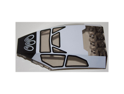 Windscreen 10 x 6 x 2 Curved with White Frame and Air Intake Pattern, Trans-Brown (Old Trans-Black) (45705pb027 / 6263575)