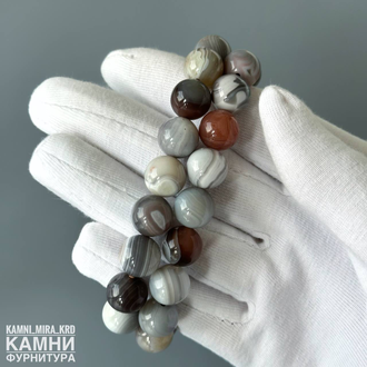 Браслет агат ботсвана шарик 10,8-11,1 мм, цена за штуку