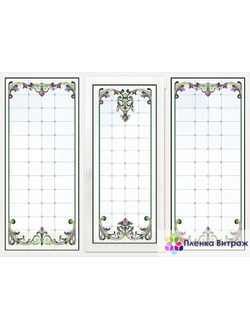 Витражная пленка, витражная пленка самоклеющаяся, пленочный витраж с классическим рисунком матовая