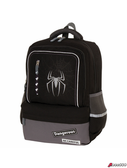 Рюкзак BRAUBERG STAR, 1 отделение, 5 карманов, «Spider», черный, 40×29×13 см. 229978