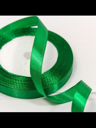 Лента атласная 12мм (19, зеленая), 22,9м