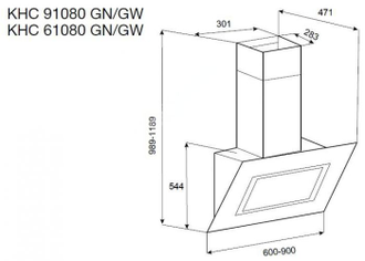 Вытяжка Korting  KHC 61090 GW