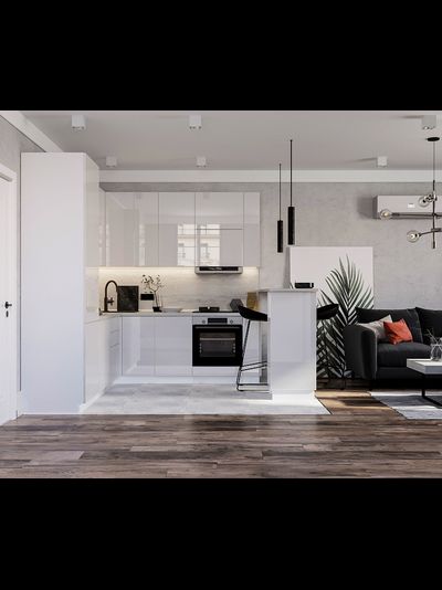 Хелмер кухня модульная с фасадами из ЛДСП разные цвета