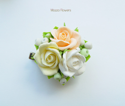 Заколки-брошки "Воздушный десерт".