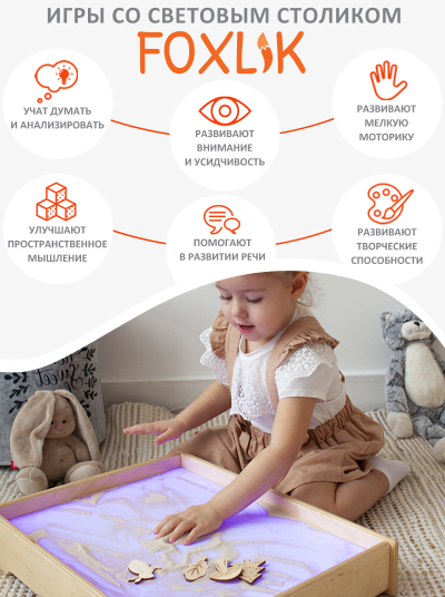 Световой планшет для рисования песком FOXLIK