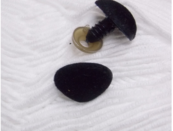 Носик бархатный с креплением 15х11мм черный