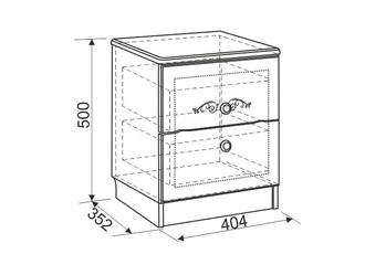 модульная спальня "ДианаГолд"  тумбочка Размер: ш=404 мм, г=352 мм, в=500 мм