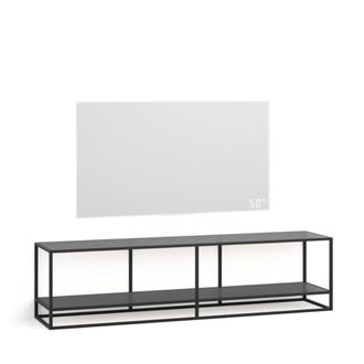 Тумба TV stand 160 lite 2 black черное стекло