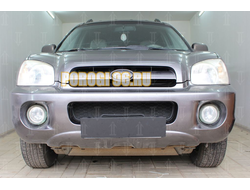 Защита радиатора Hyundai Santa Fe 2000-2006 black низ