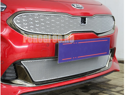 Защита радиатора для KIA Stinger 2018- chrome низ PREMIUM