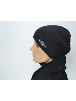 Черный берет и шарф Италия Vizio Collezione