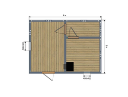 Каркасная баня 4х3 м