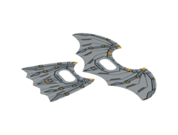 Plastic Wings with Space Batman Pattern, Sheet of 2, Opened and Collapsed Wings, Trans-Clear (20273 / 6104304)