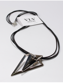 Подвеска "Ромб в металле" серебро