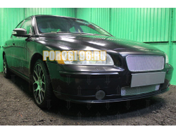 Защита радиатора Volvo S60 (I рестайлинг) 2004-2010 chrome верх PREMIUM (устанавливается вместо штатной)