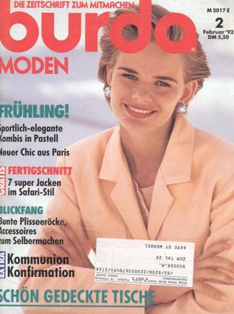 Журнал &quot;Burda moden (Бурда)&quot; № 2/1992 (февраль - лютий) Польское издание