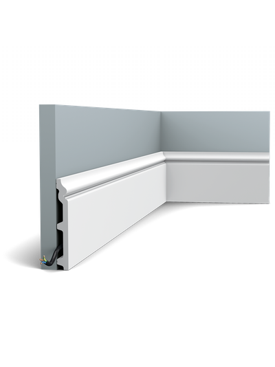 Плинтус ORAC Decor SX118, дюрополимерный, влагостойкий, ударопрочный, под покраску, длина 2 метра