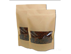 Крафт пакет дой-пак зип-лок 135*225 мм с окном 70 мм, упаковка 50 шт.