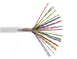 Кабель  U/UTP 25 пар, Кат.5 (Класс D) ,(0,47 ± 0,01) 100МГц, одножильный, BC (чистая медь), внутренний, PVC нг(B), серый, 305м
